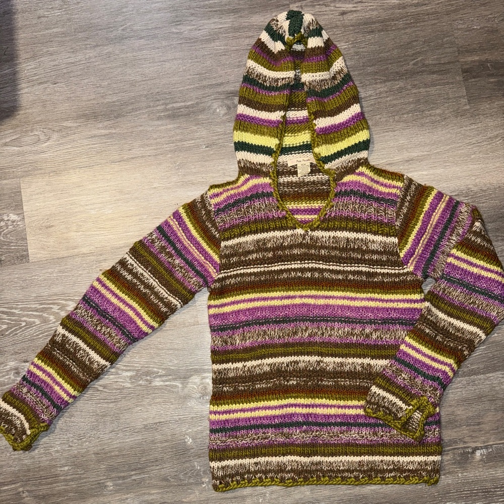 Free People Chunky Knit Hooded Sweater | Limited Production, Retro